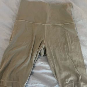 Lulu lemon green/gray align biker shorts size 6 GUC